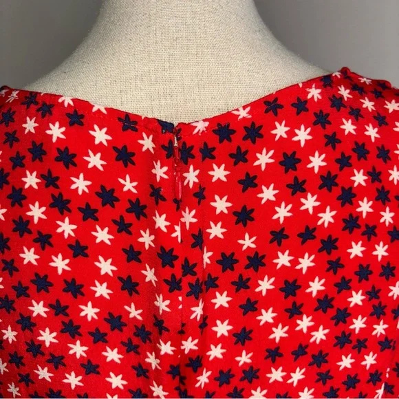 Boden red white & blue stars dress viscose POCKETS 3/4 sleeve shift size 8 8R - Picture 8 of 13